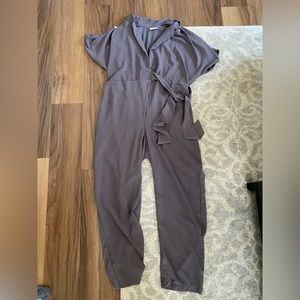 Pink Blush Maternity - Grey Jumpsuit - Large